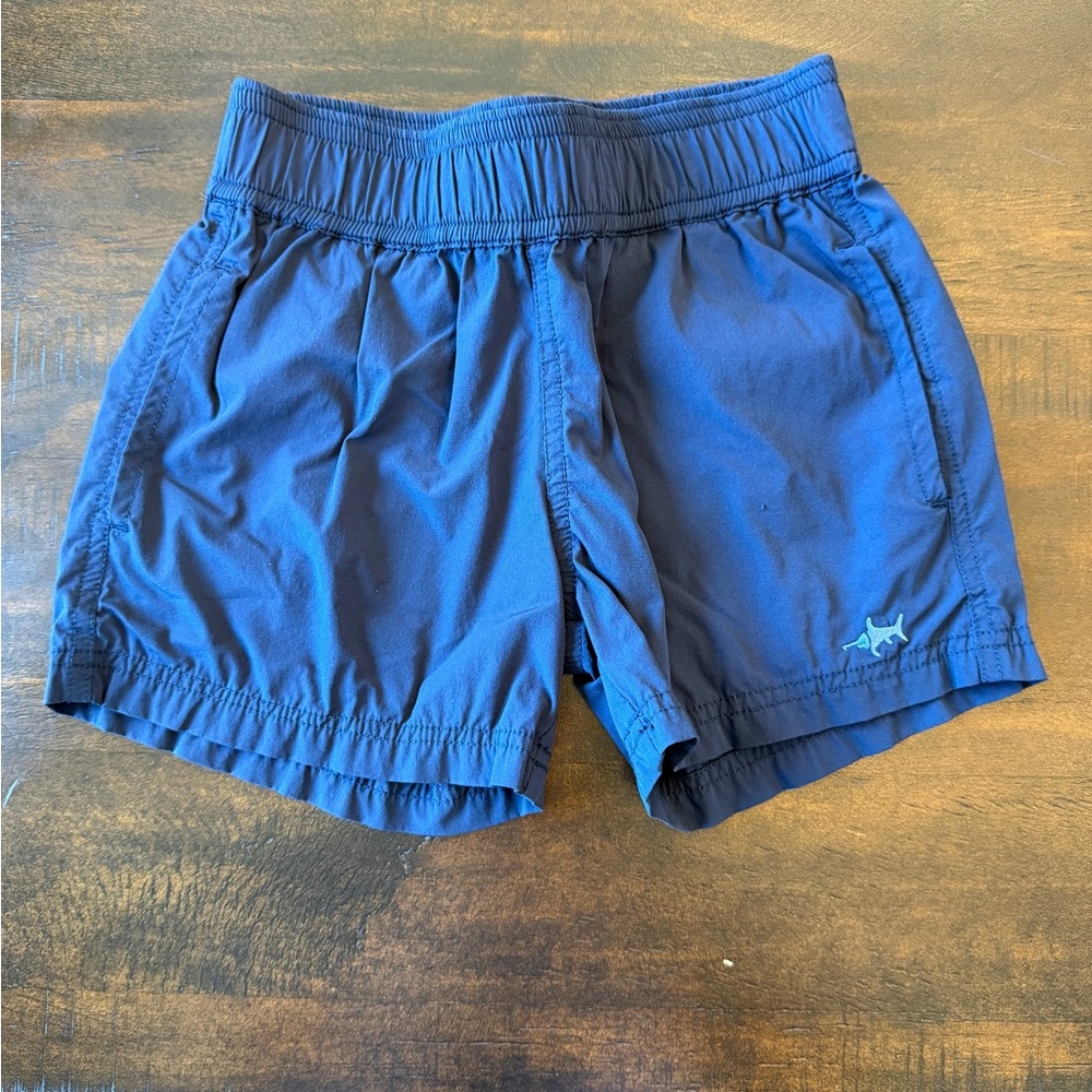 Navy Performance Shorts with Fish Logo